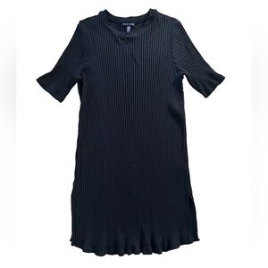 Eileen Fisher Black Ribbed Midi Dress
